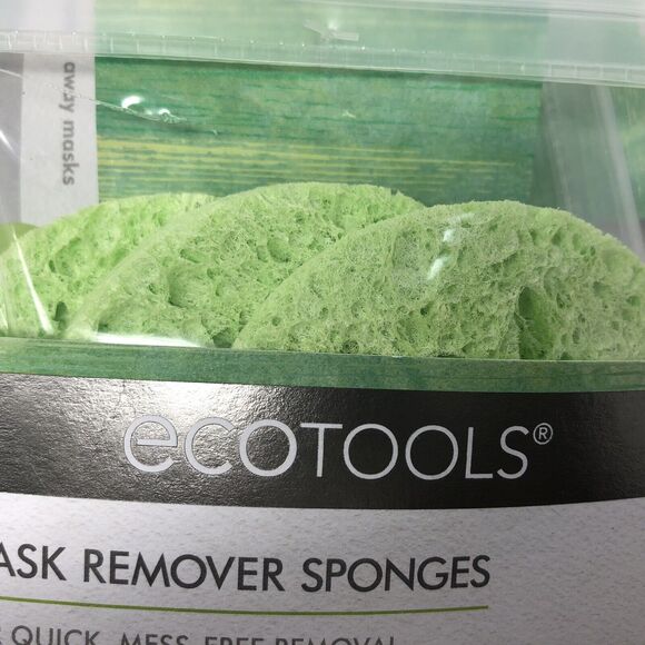 EcoTools Sponge Facial Mask Remover Sponges Green Natural Cellulose Vegan 3 Pack - Picture 3 of 12